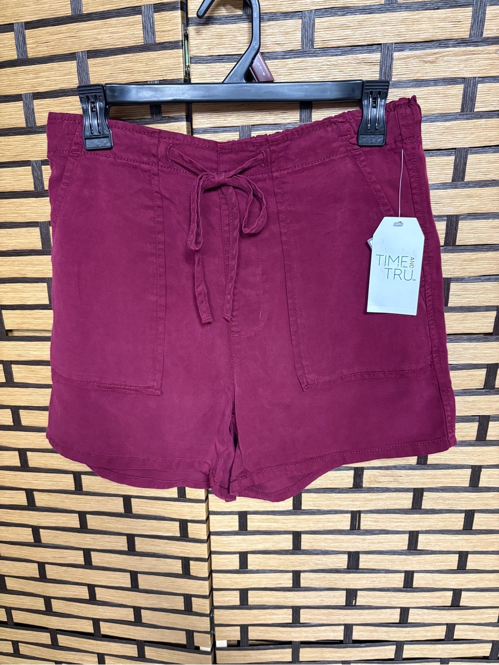 Time and tru burgundy soft utility shorts size small
